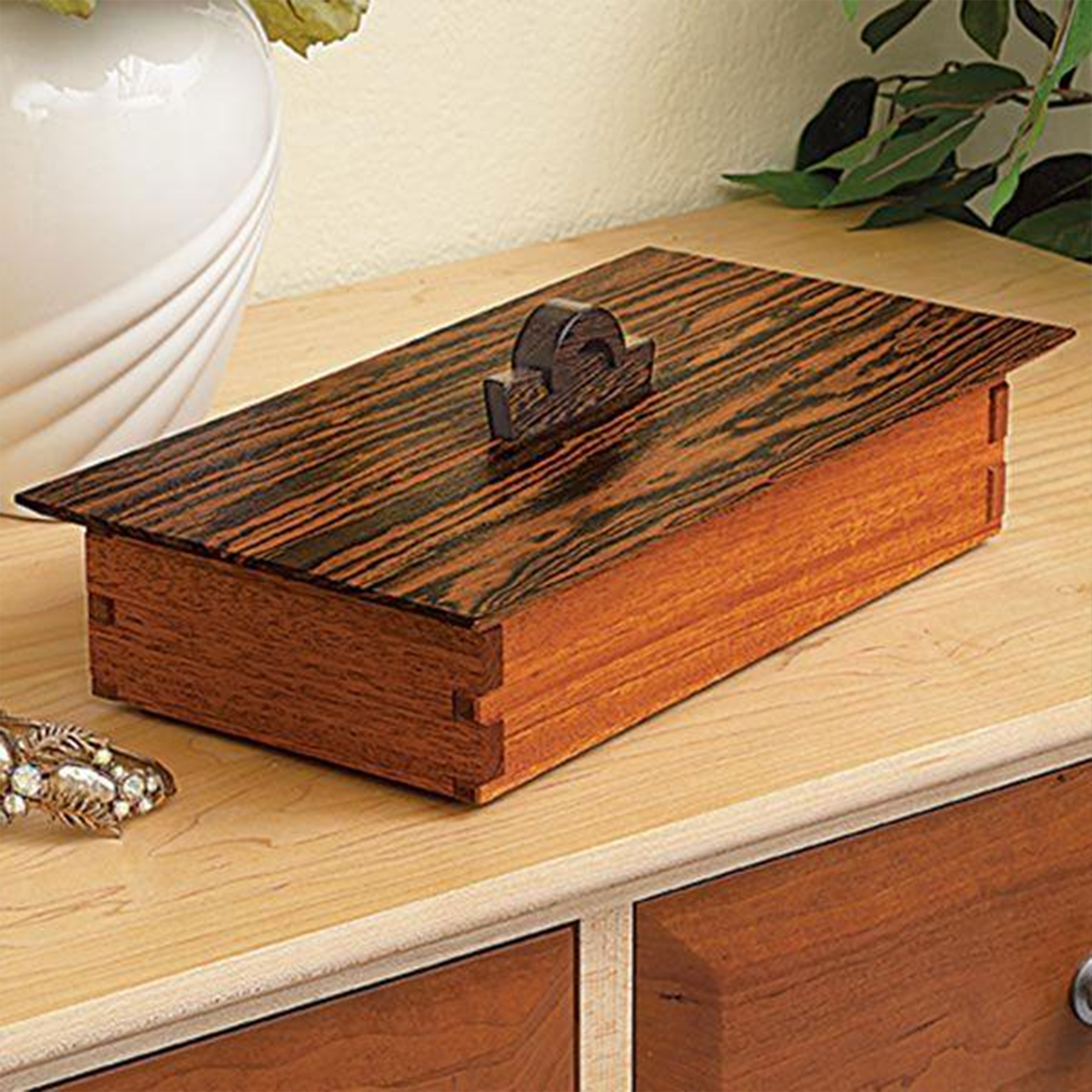 product: Wood Magazine Downloadable Woodworking Project Plan to Build Tabletop Treasure Box shown