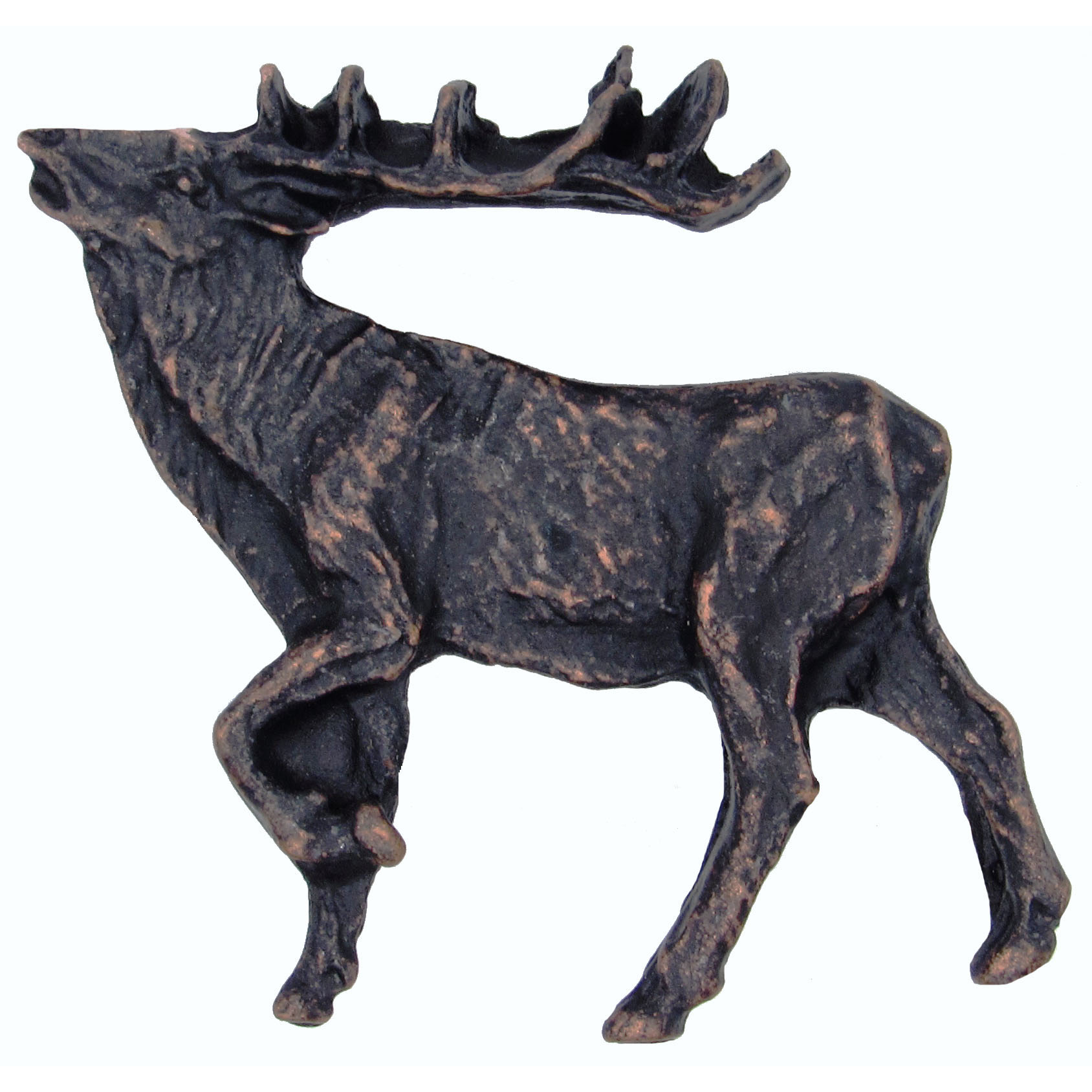 product: Buck Snort Lodge Walking Elk Pull Left Oil Rubbed Bronze Model 051ORB shown