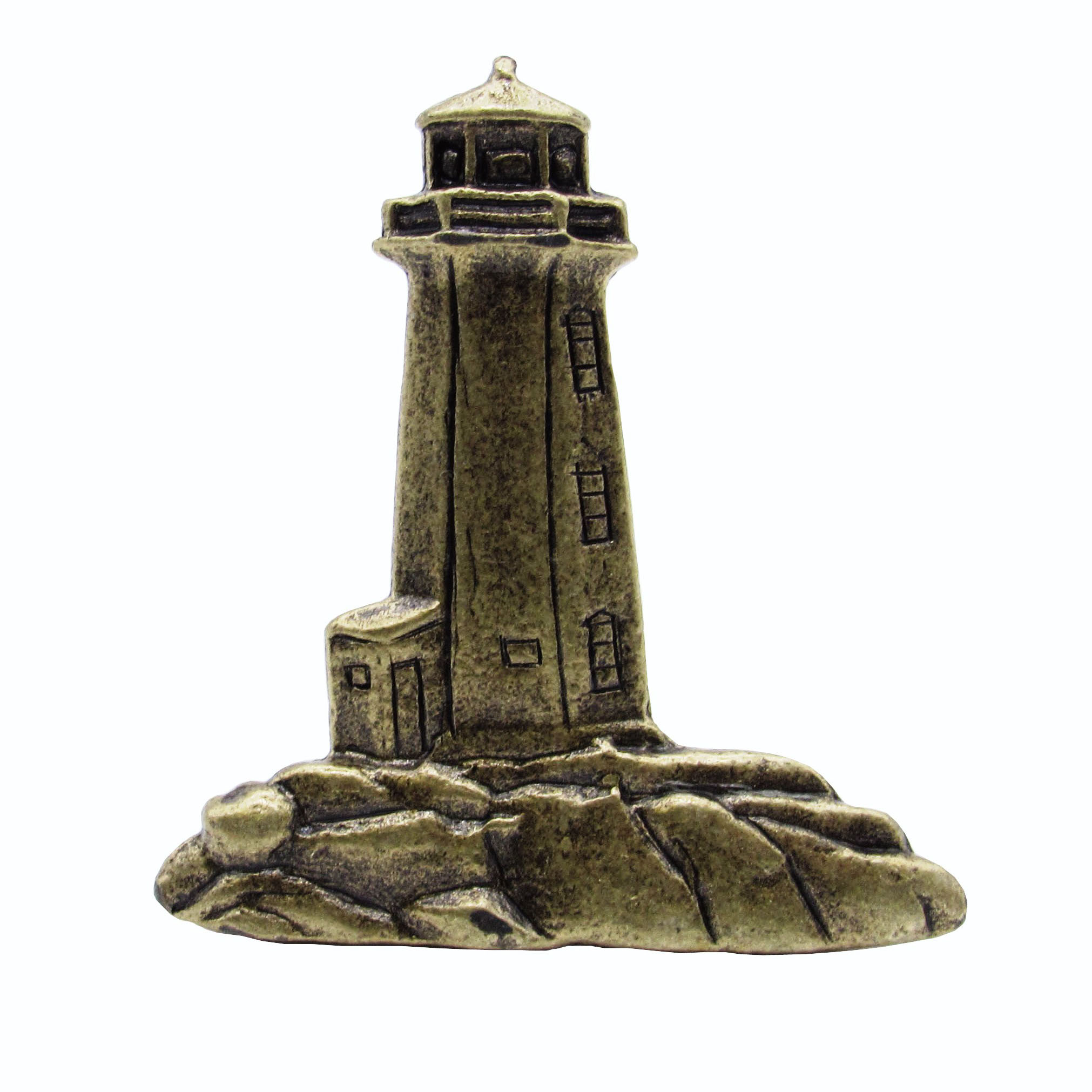 Stand Alone Lighthouse Pull, Antique Brass, Model 125ab