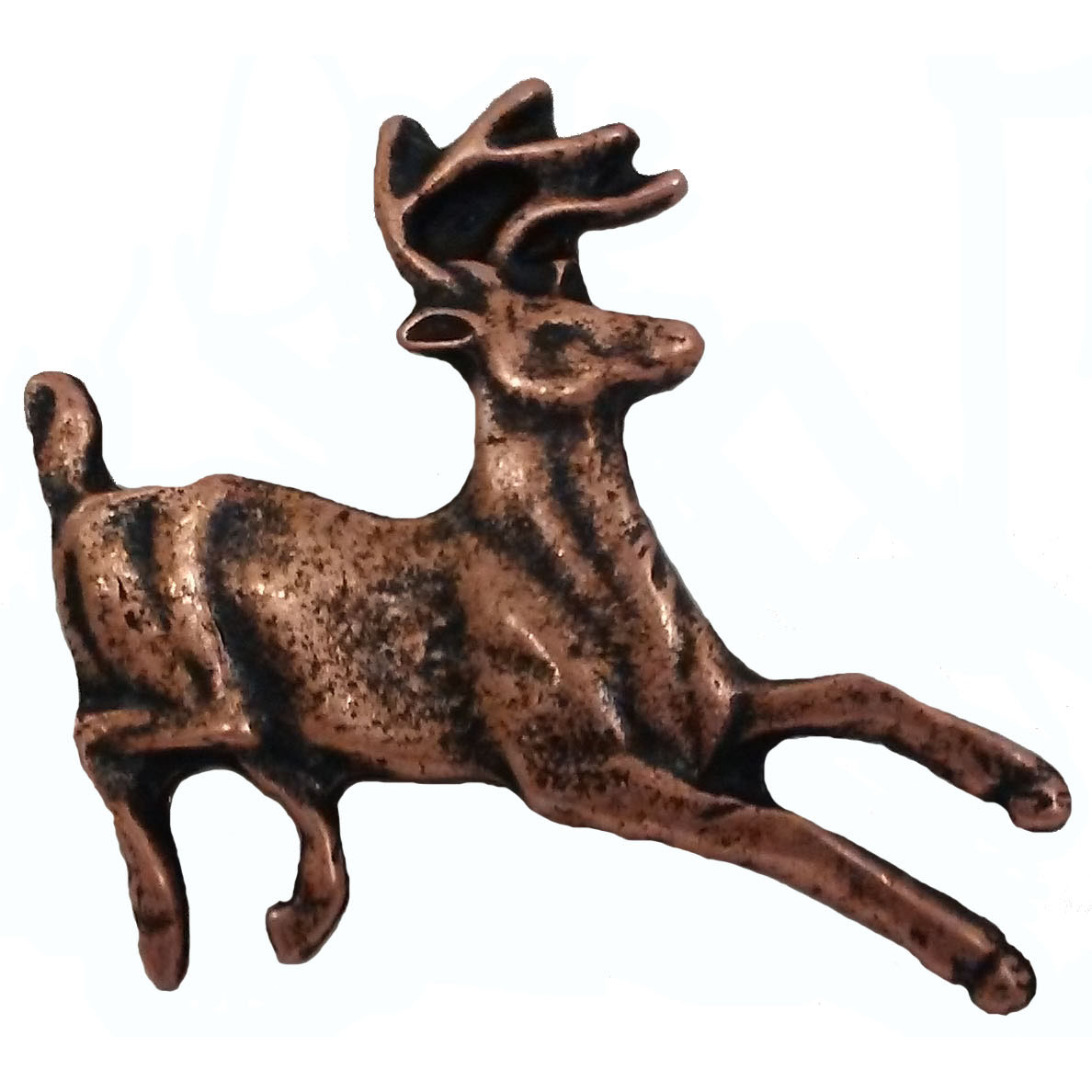 Running Whitetail Deer Pull, Antique Copper, Model 128ac