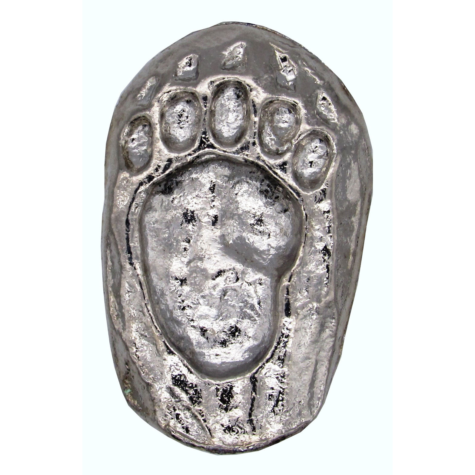 product: Buck Snort Lodge Single Bear Track Pull, Right, Nickel, Model 170N shown