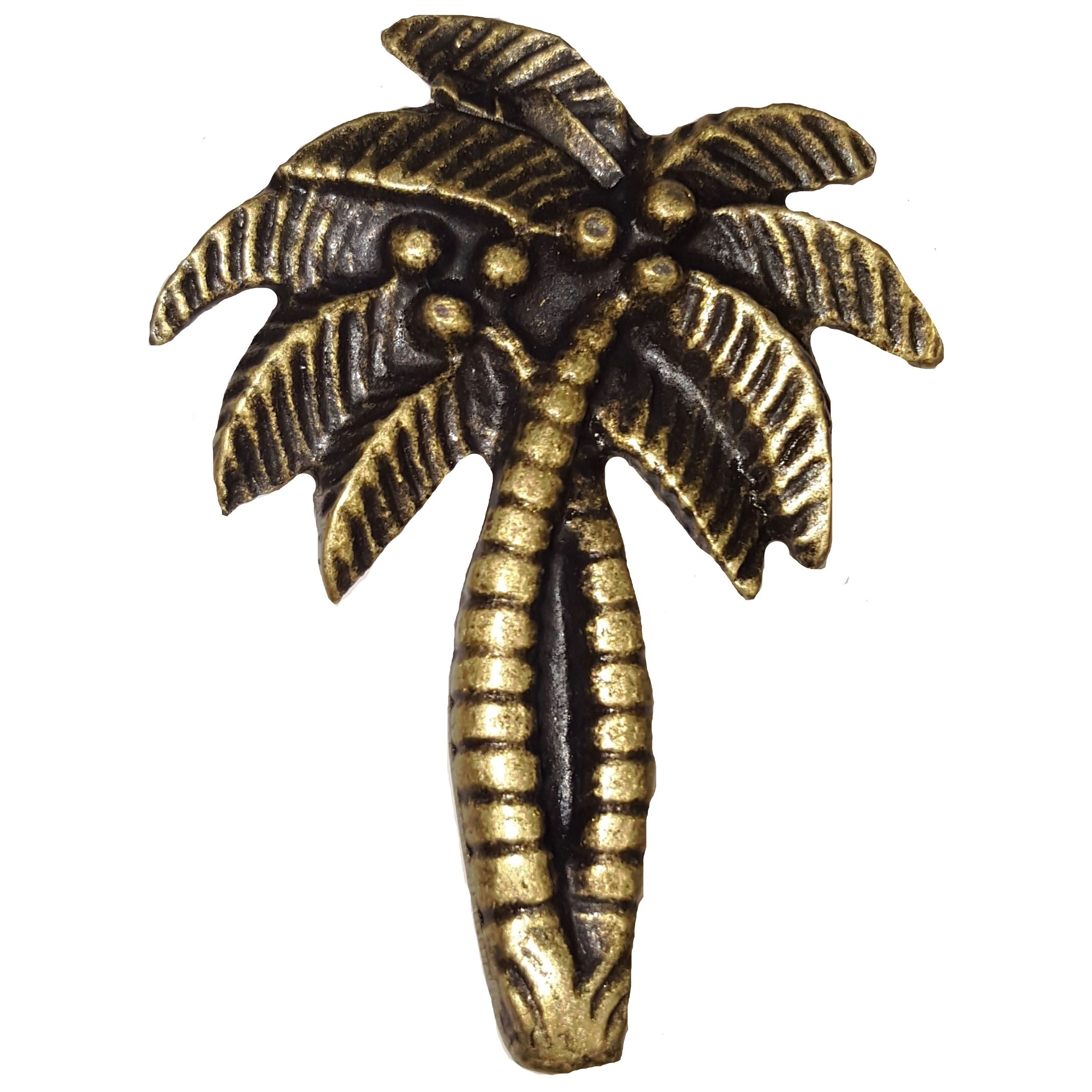 Palm Trees Pull, Antique Brass, Model 228ab