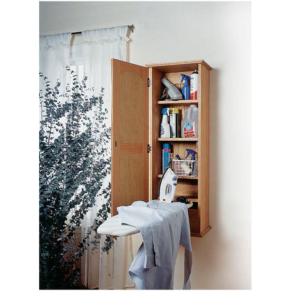 product: Wood Magazine Woodworking Project Paper Plan to Build Ironing-Board Hideaway shown