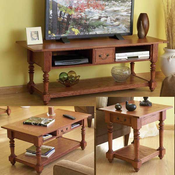 product: Wood Magazine Woodworking Project Paper Plan to Build Big Screen TV Trio shown
