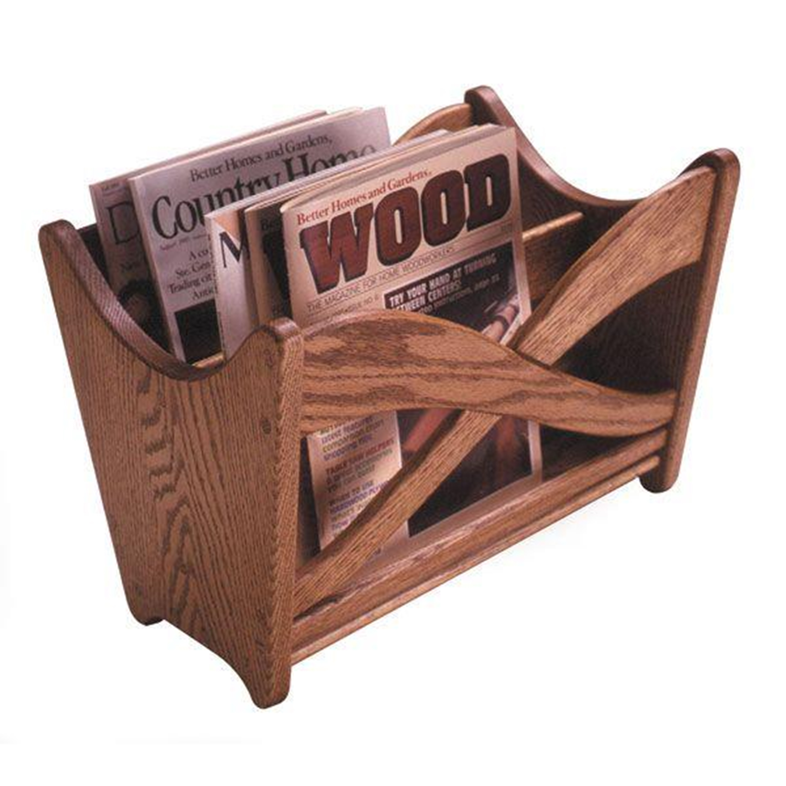 product: Wood Magazine Downloadable Woodworking Project Plan to Build Magazine Rack shown
