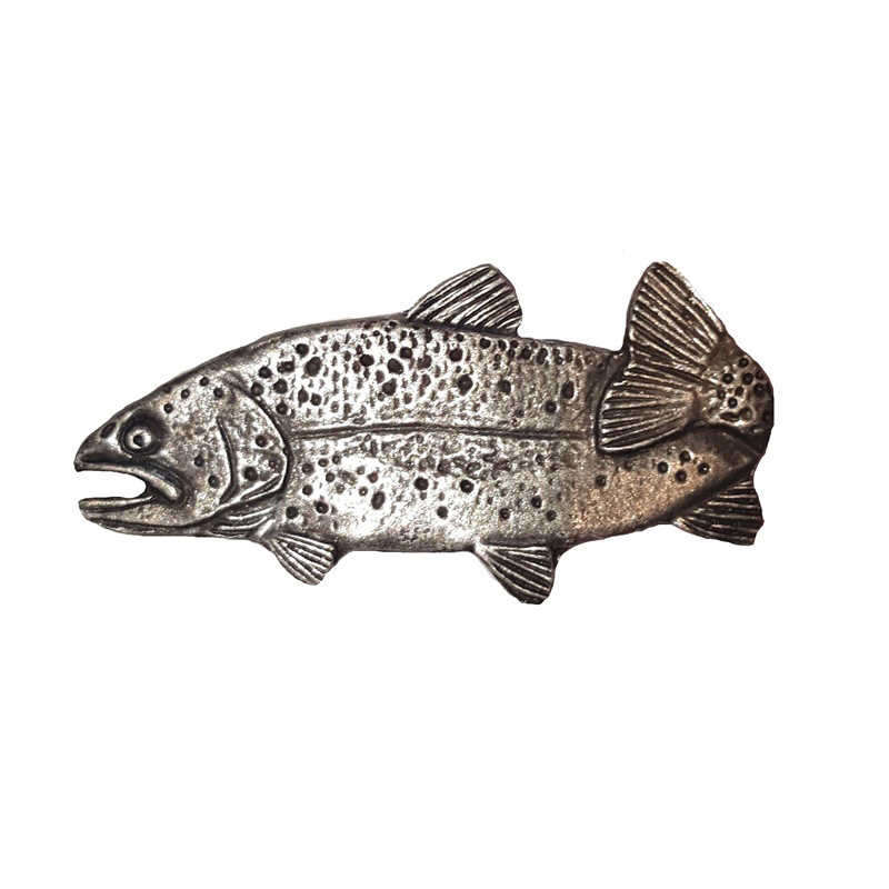 2" Long Trout Pull Left Facing, Pewter, Model 096p