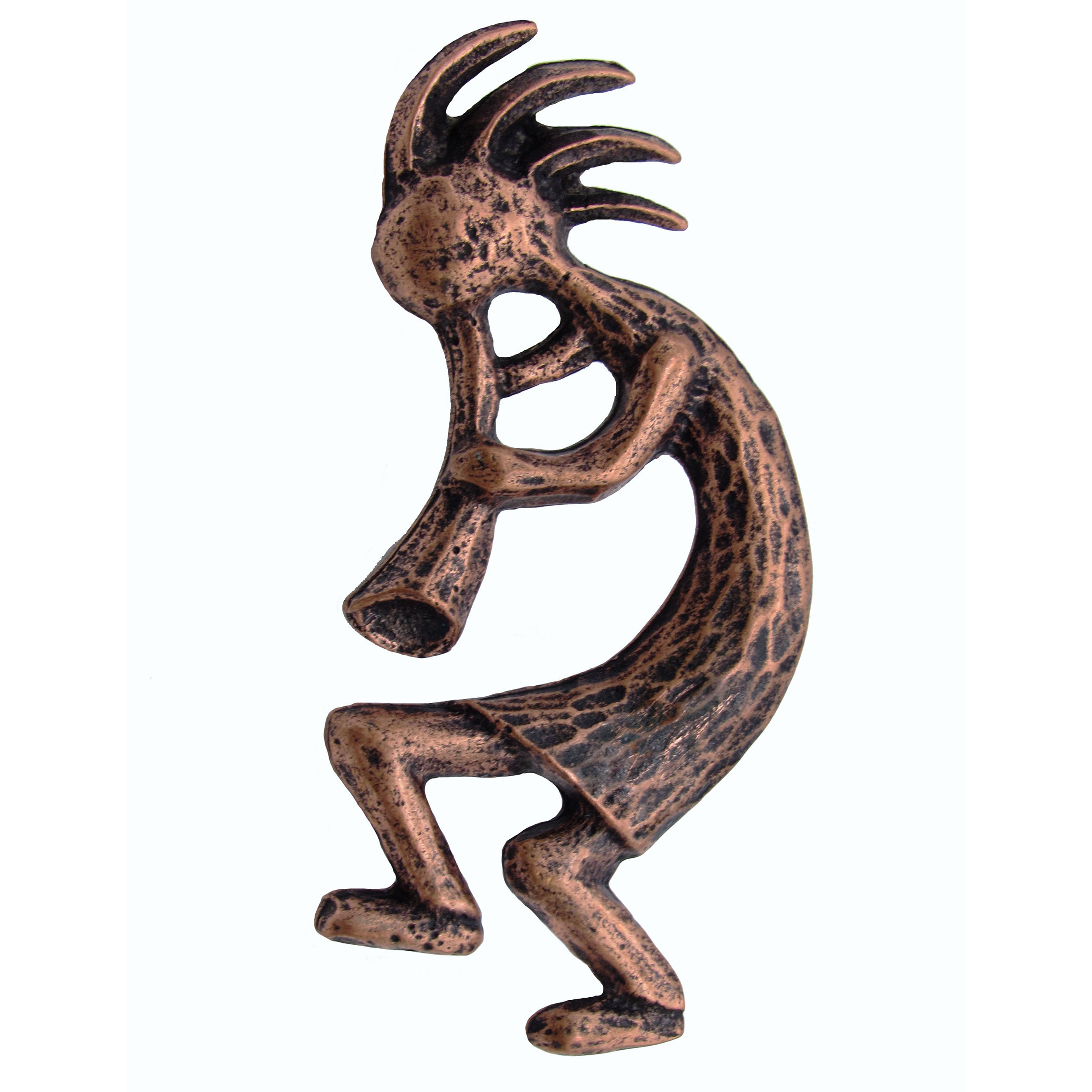 product: Buck Snort Lodge Kokopelli Pull Left Facing, Antique Copper, Model 265AC shown