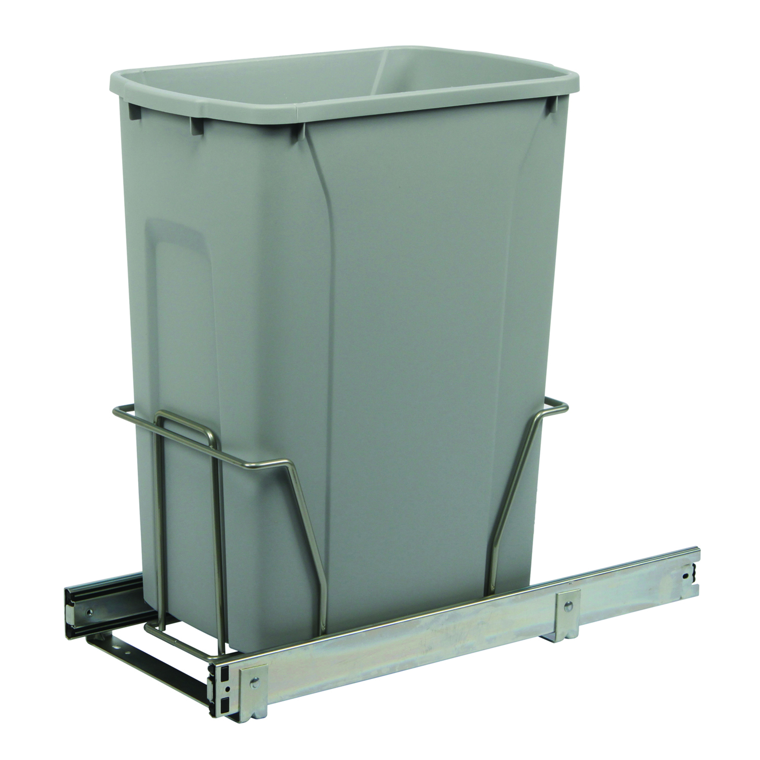 Real Solutions Single 35qt Pull-out Waste & Recyling Unit, Platinum
