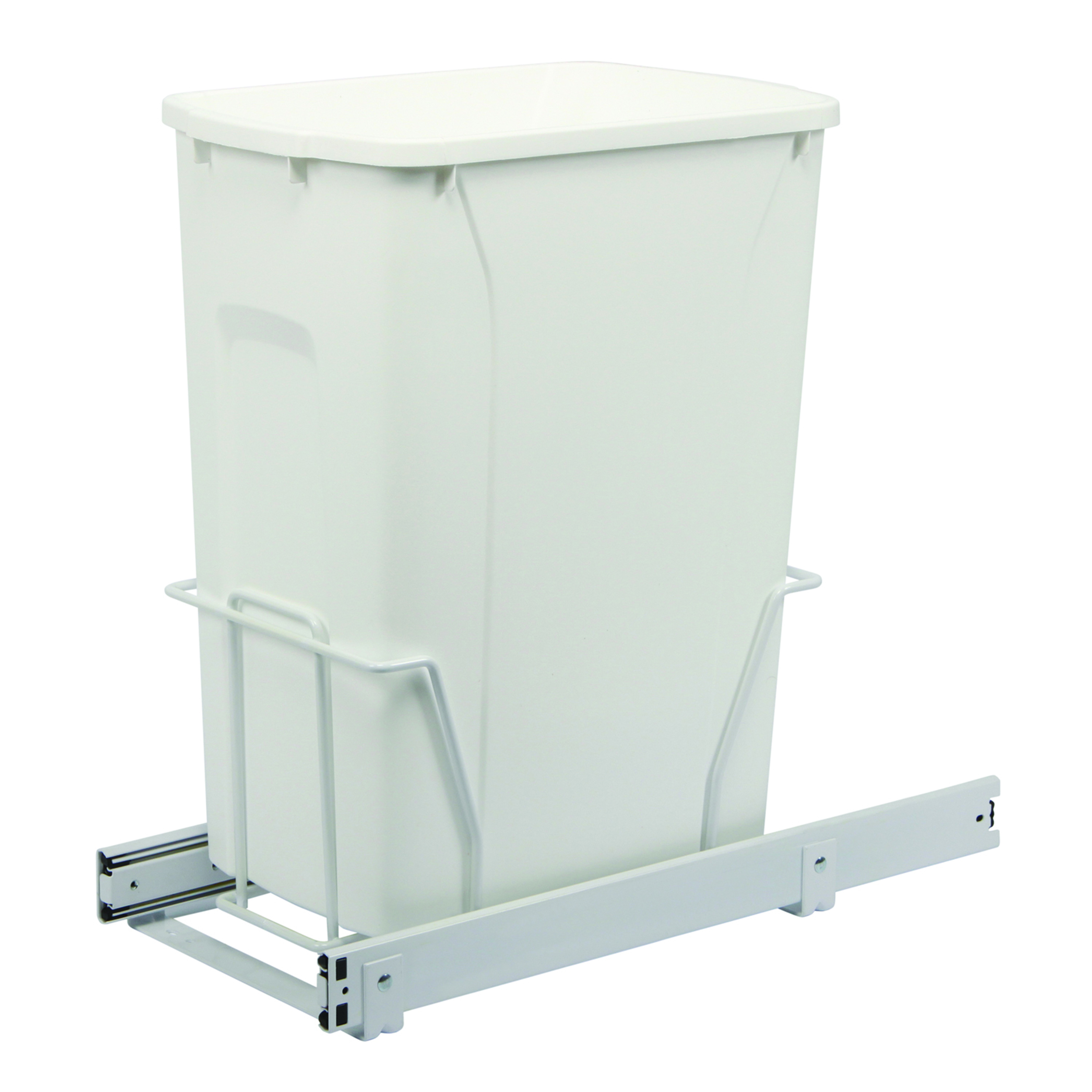 Real Solutions Single 35qt Pull-out Waste & Recyling Unit, Without Lid, White