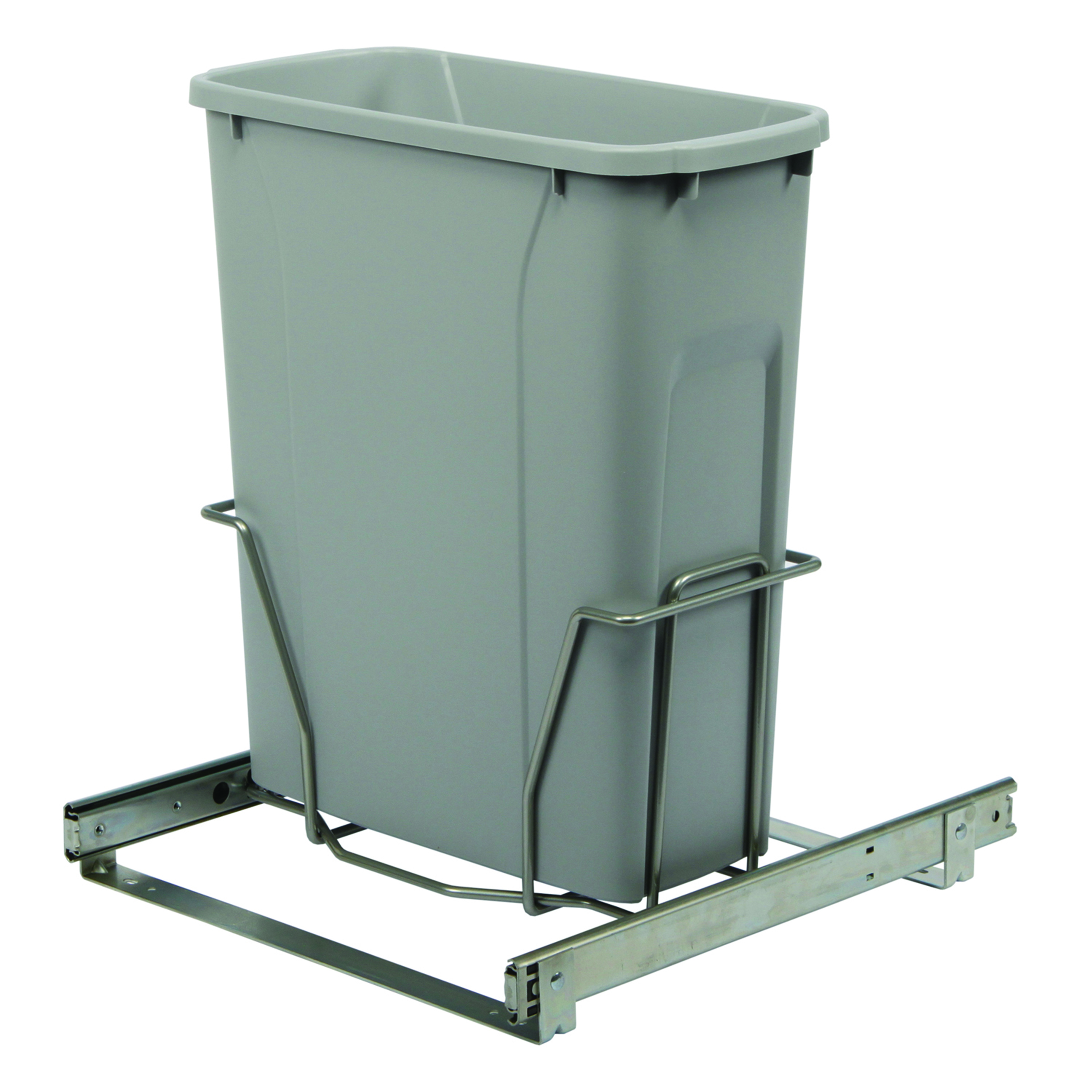 Real Solutions Single 20qt Pull-out Waste & Recyling Unit, Platinum