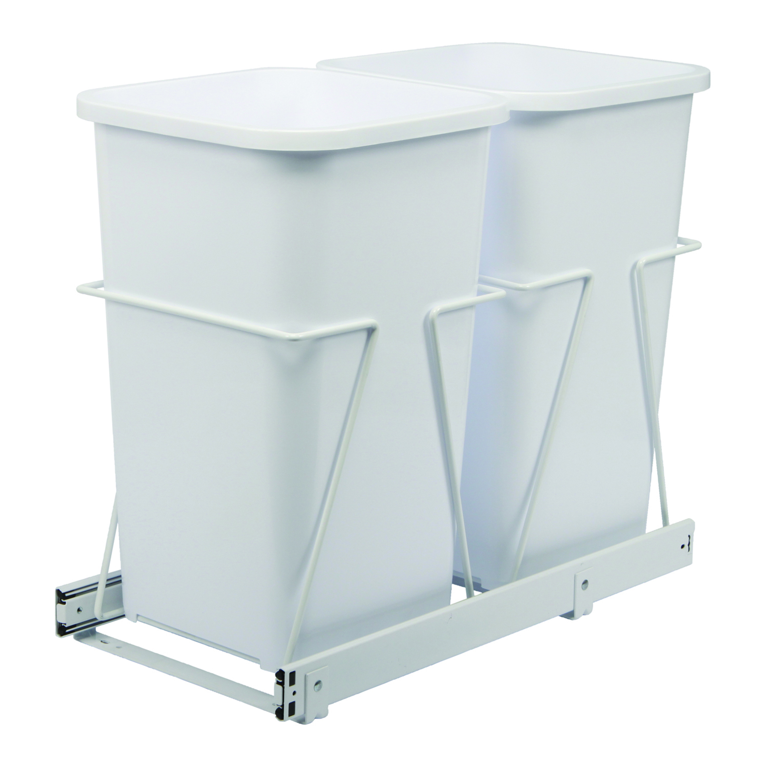 Real Solutions Double 27qt Pull-out Waste & Recyling Unit, White