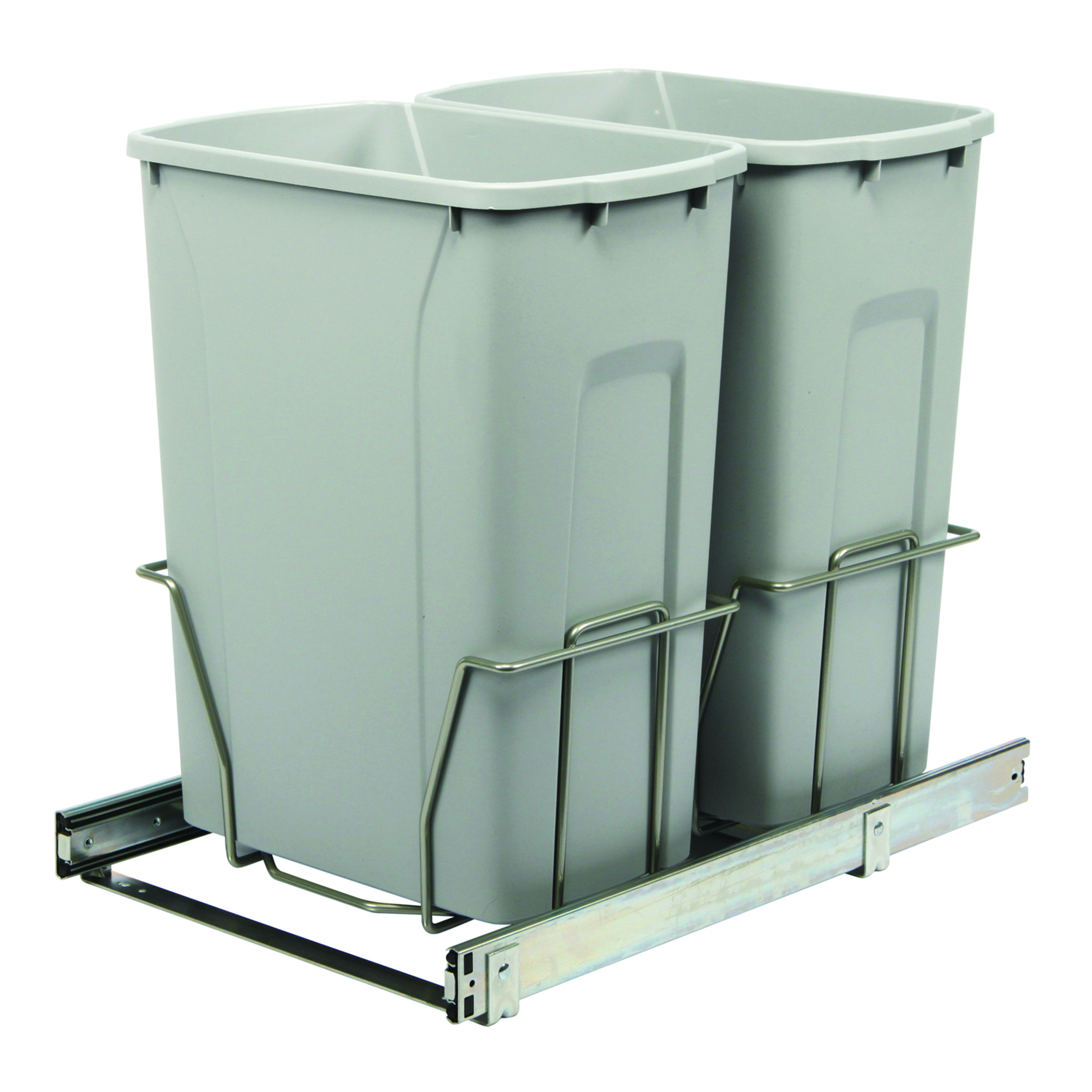 Real Solutions Double 35qt Pull-out Waste & Recyling Unit, Platinum