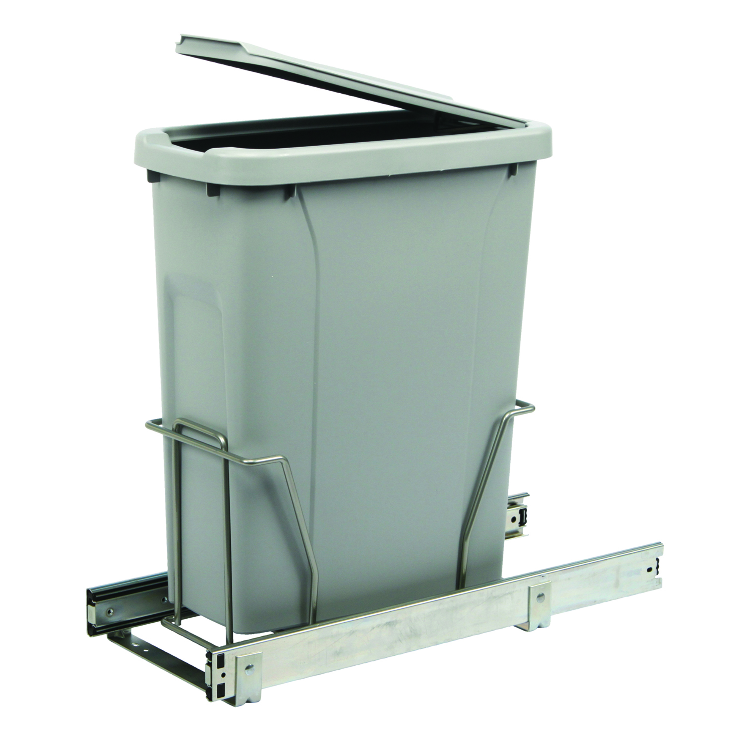 Real Solutions Single 20qt Pull-out Waste & Recyling Unit With Lid, Platinum