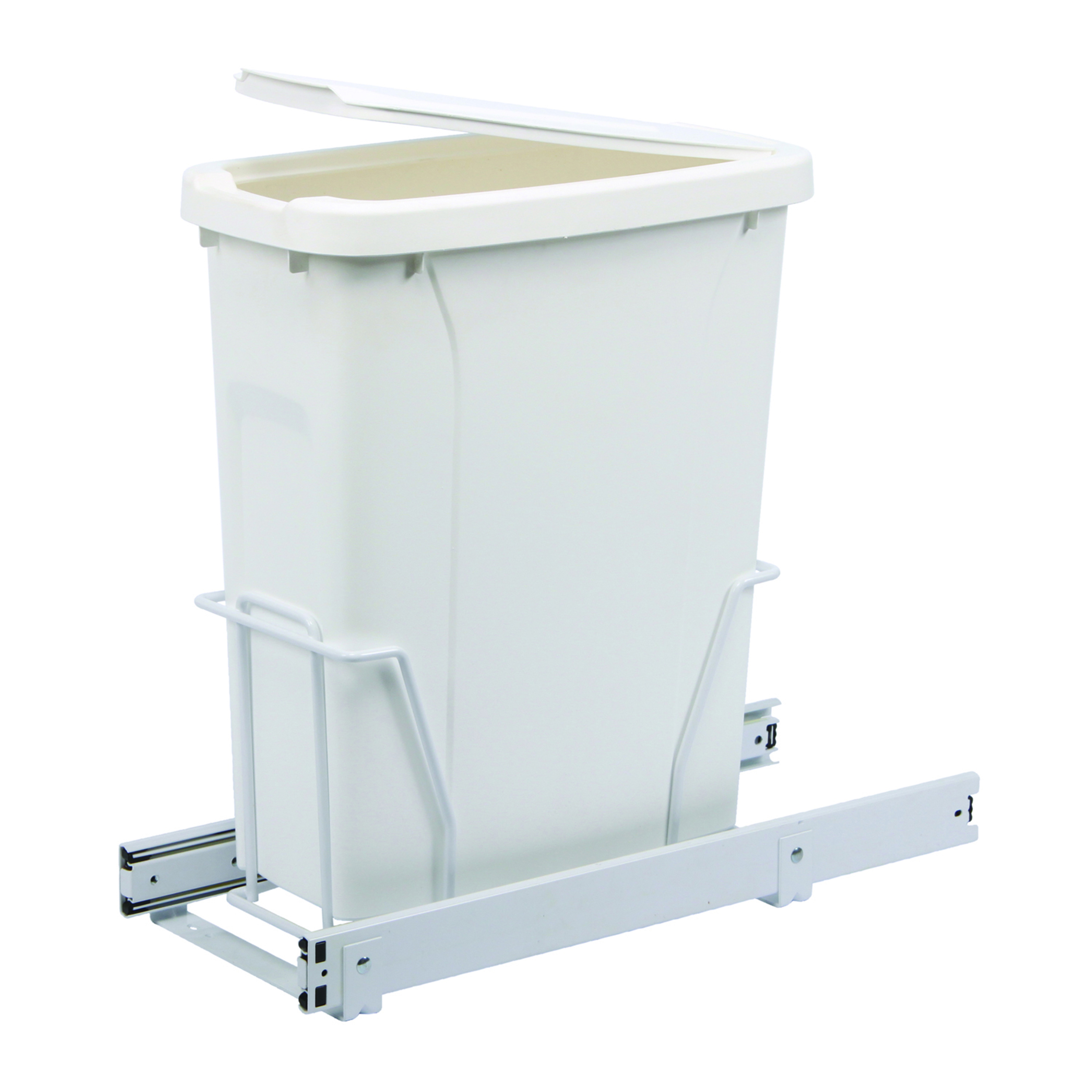 Real Solutions Single 20qt Pull-out Waste & Recyling Unit With Lid, White
