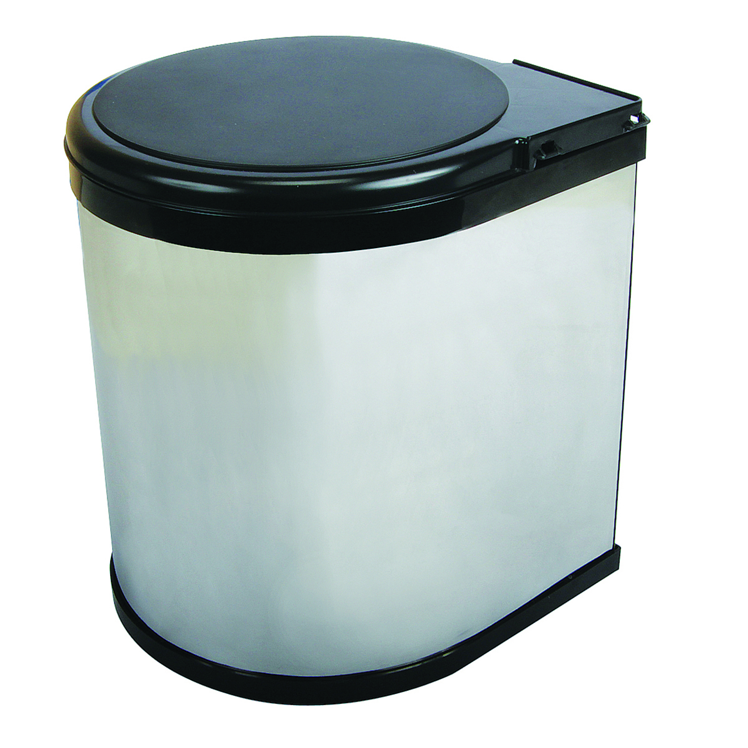 Real Solutions Single 12qt Pivot-out Waste & Recyling Unit With Lid, Chrome