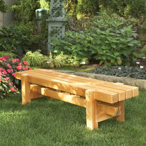 product: Wood Magazine Woodworking Project Paper Plan to Build Durable, Doable Outdoor Bench shown