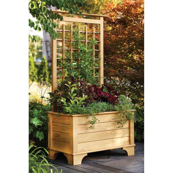 product: Wood Magazine Woodworking Project Paper Plan to Build Planter Box and Trellis shown