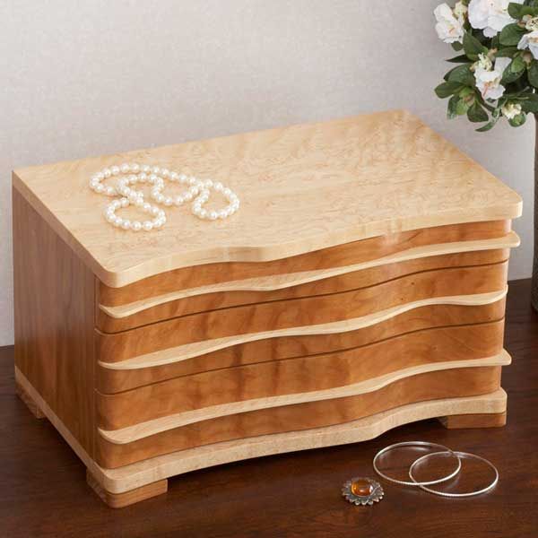 product: Wood Magazine Woodworking Project Paper Plan to Build Curvy Jewelry Box shown