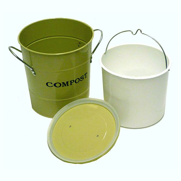 2-n-1 Kitchen Compost Bucket, Green, Model Cpbg01
