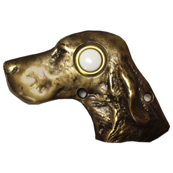 product: Buck Snort Lodge Dog Head Door Bell, Oil Rubbed Bronze, Model 924ORB shown