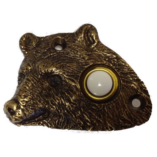 Bear Head Door Bell, Pewter, Model 925p