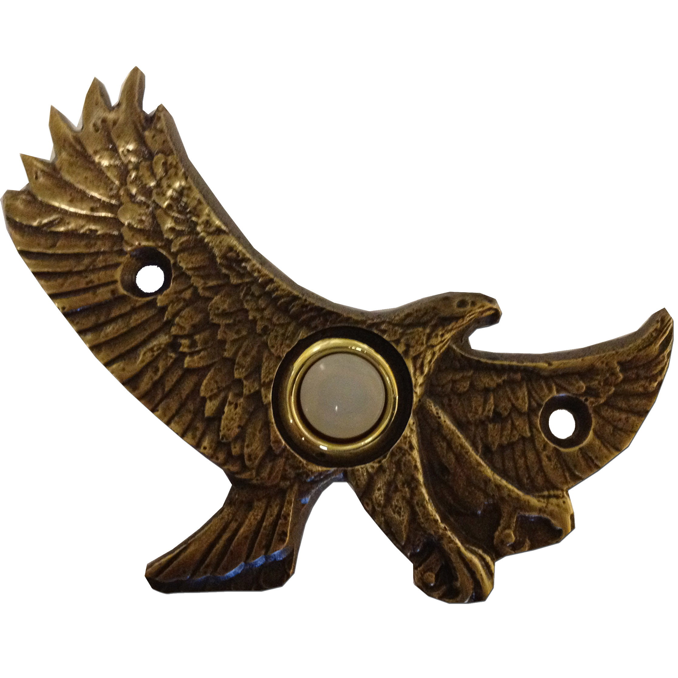 Eagle In Flight Door Bell, Antique Brass, Model 926ab