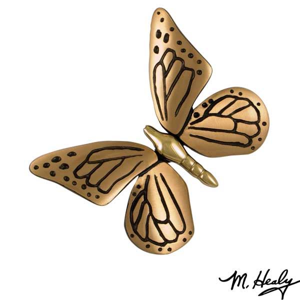 Monarch Butterfly Door Knocker, Polished Brass And Satin Bronze