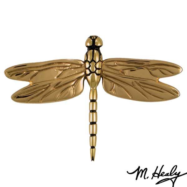 Dragonfly In Flight Door Knocker, Polished Brass And Bronze