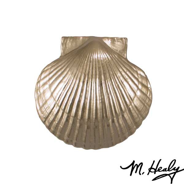Sea Scallop Door Knocker, Brushed And Polished Nickel Silver