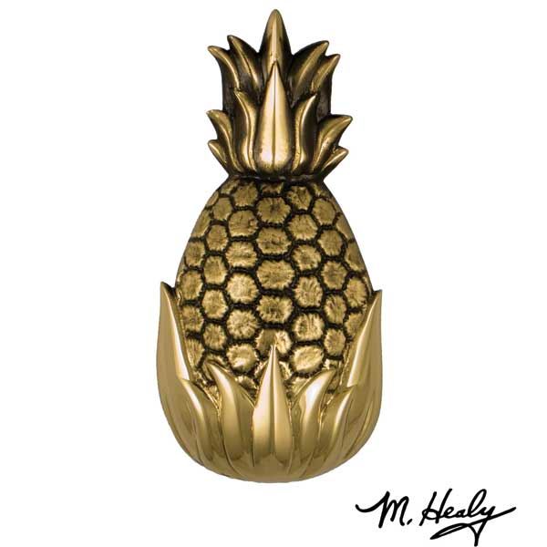 Hospitality Pineapple Door Knocker, Polished And Highlighted Brass