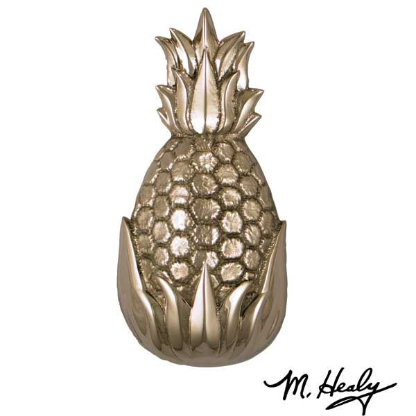 Hospitality Pineapple Door Knocker, Brushed And Polished Nickel Silver