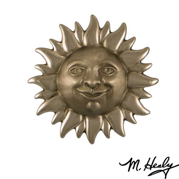 Smiling Sunface Door Knocker, Brushed And Polished Nickel Silver