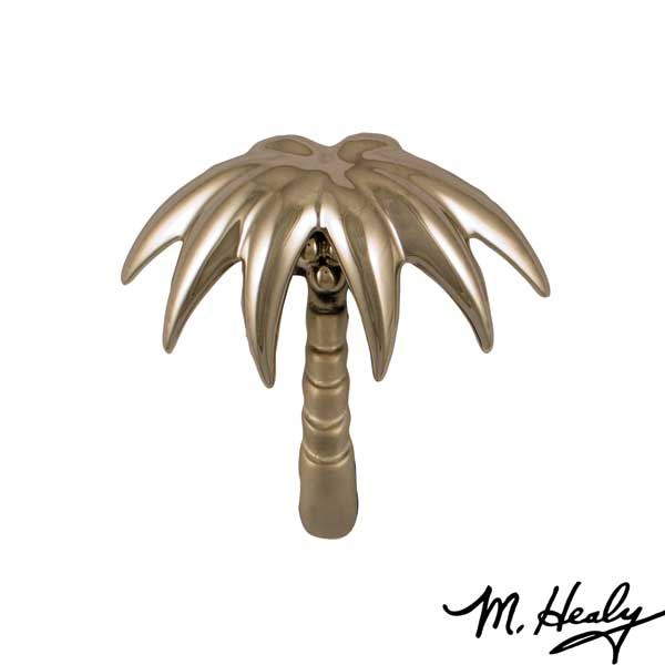 Palm Tree Door Knocker, Brushed And Polished Nickel Silver
