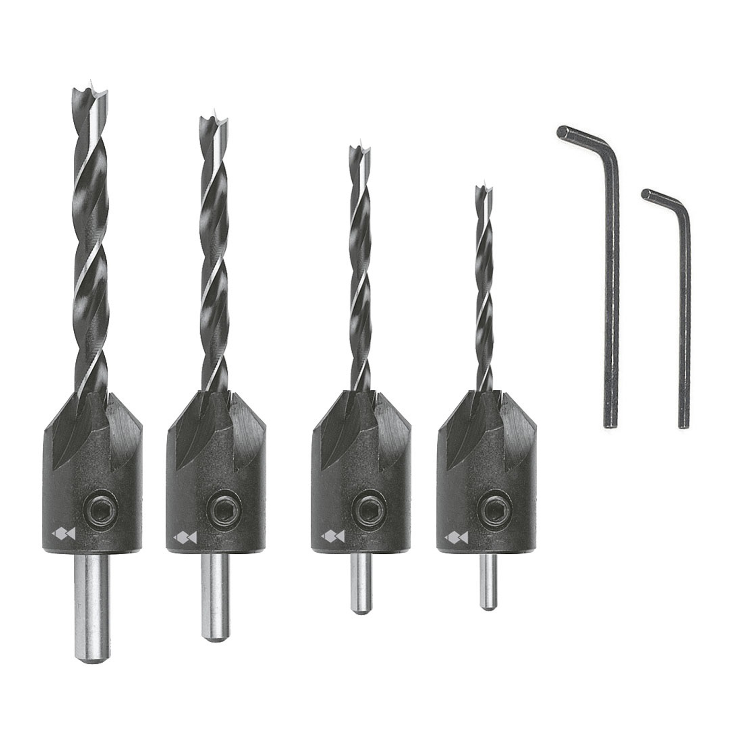4-piece Drill Bit And Countersink Set - 3mm, 4mm, 5mm, And 6mm D