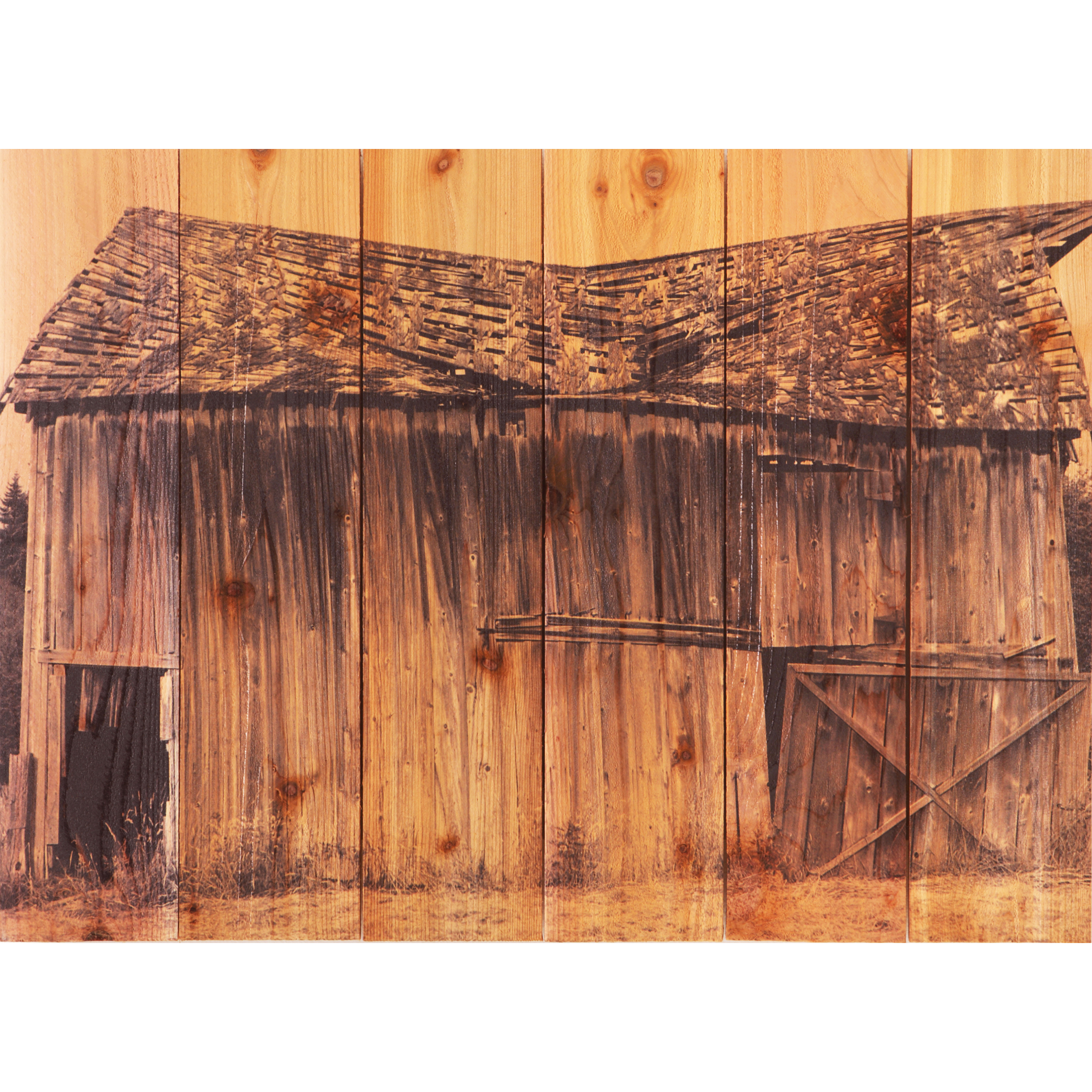 Daydream Gizaun Cedar Wall Art, Old Barn, 22.5" X 16"