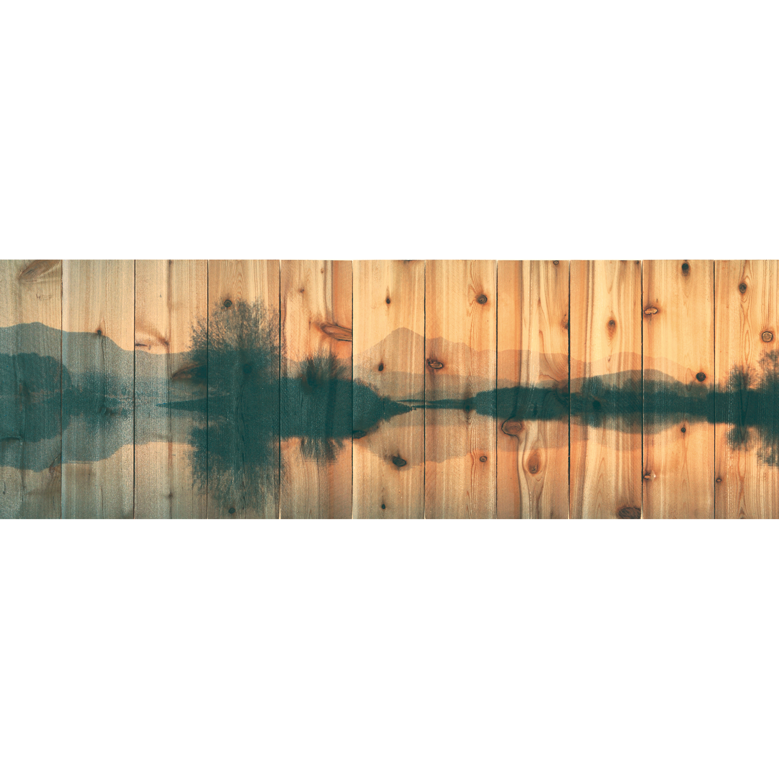 Daydream Gizaun Cedar Wall Art, Still Lake, 32" X 11"