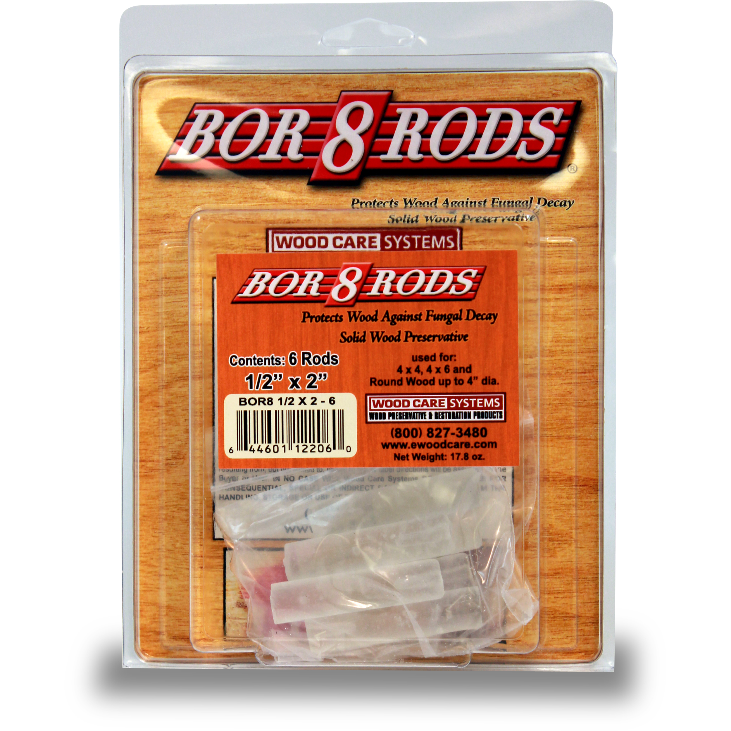 Bor-8-rods, 1/2" X 2", Box Of 6