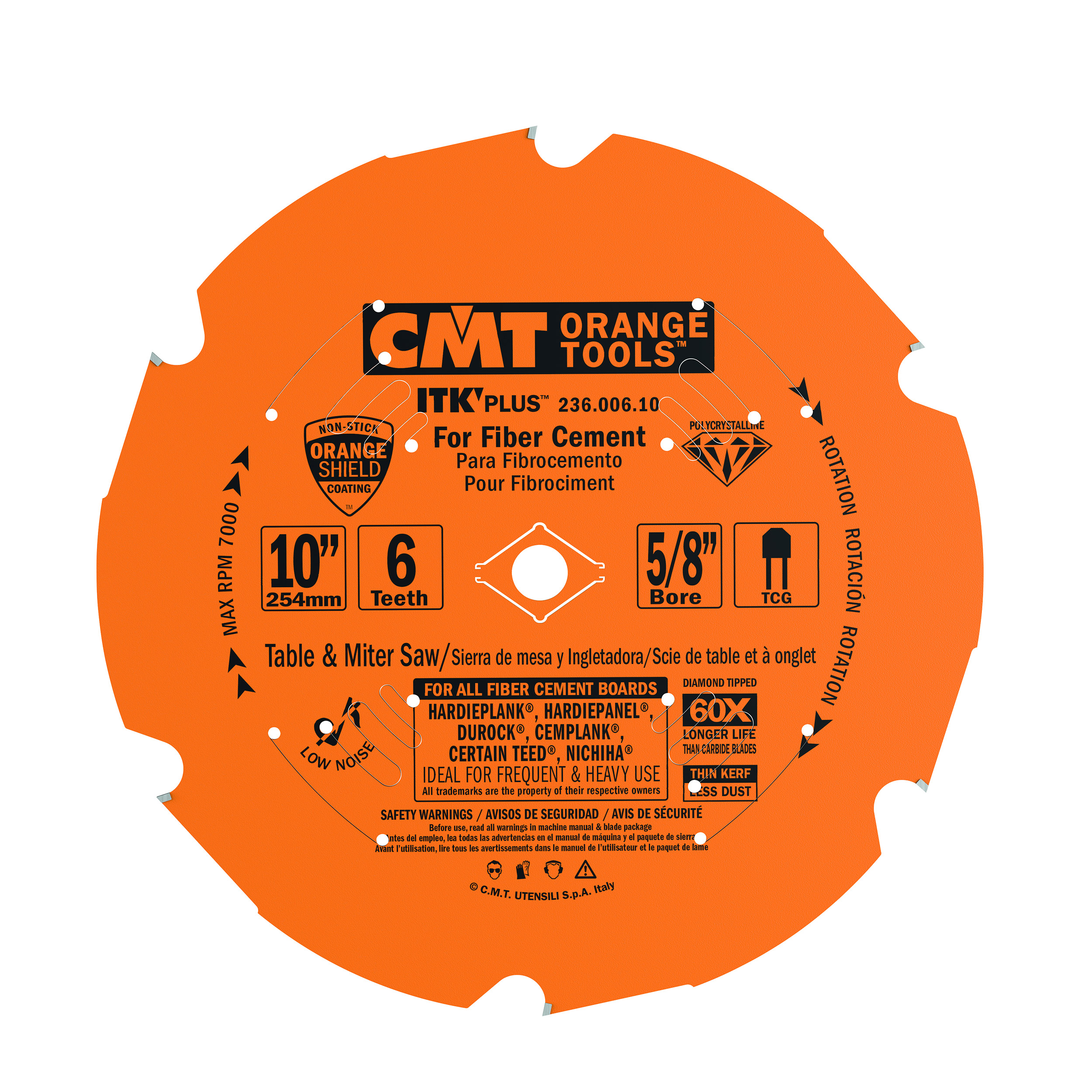 236.006.10 Miter Saw/table Saw Blade, 10" X 6t X 5/8" Bore