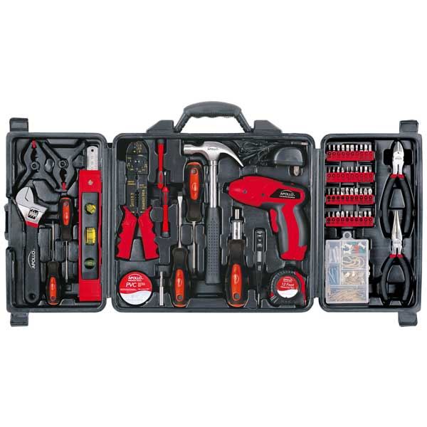 161 Pc. Household Tool Kit With Rechargeable Screwdriver, Model Dt0738