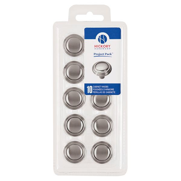 1-1/8" Bel Aire Cabinet Knob Project Pack, Satin Nickel, 10 Pieces