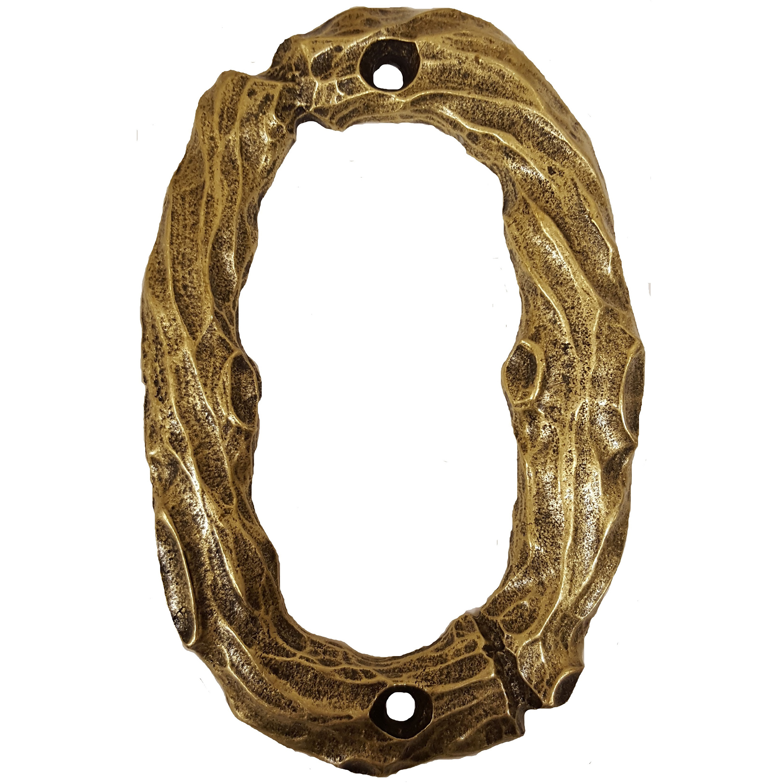 product: Buck Snort Lodge LHN0-AB Log House Number Zero, Antique Brass, 1 piece shown