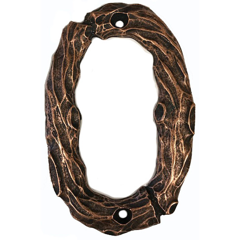 product: Buck Snort Lodge LHN0-AC Log House Number Zero, Antique Copper, 1 piece shown