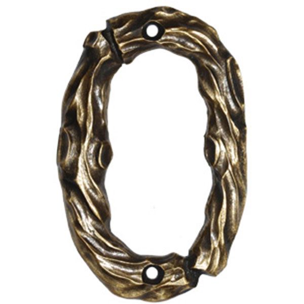 product: Buck Snort Lodge LHN0-N Log House Number Zero, Nickel, 1 piece shown