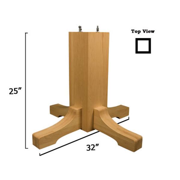 Soft Maple Mission Table Pedestal Base Kit, Model 1172m