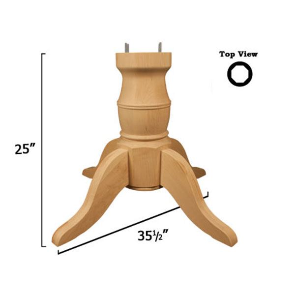 Soft Maple Coventry Table Pedestal Kit, Model 1161m