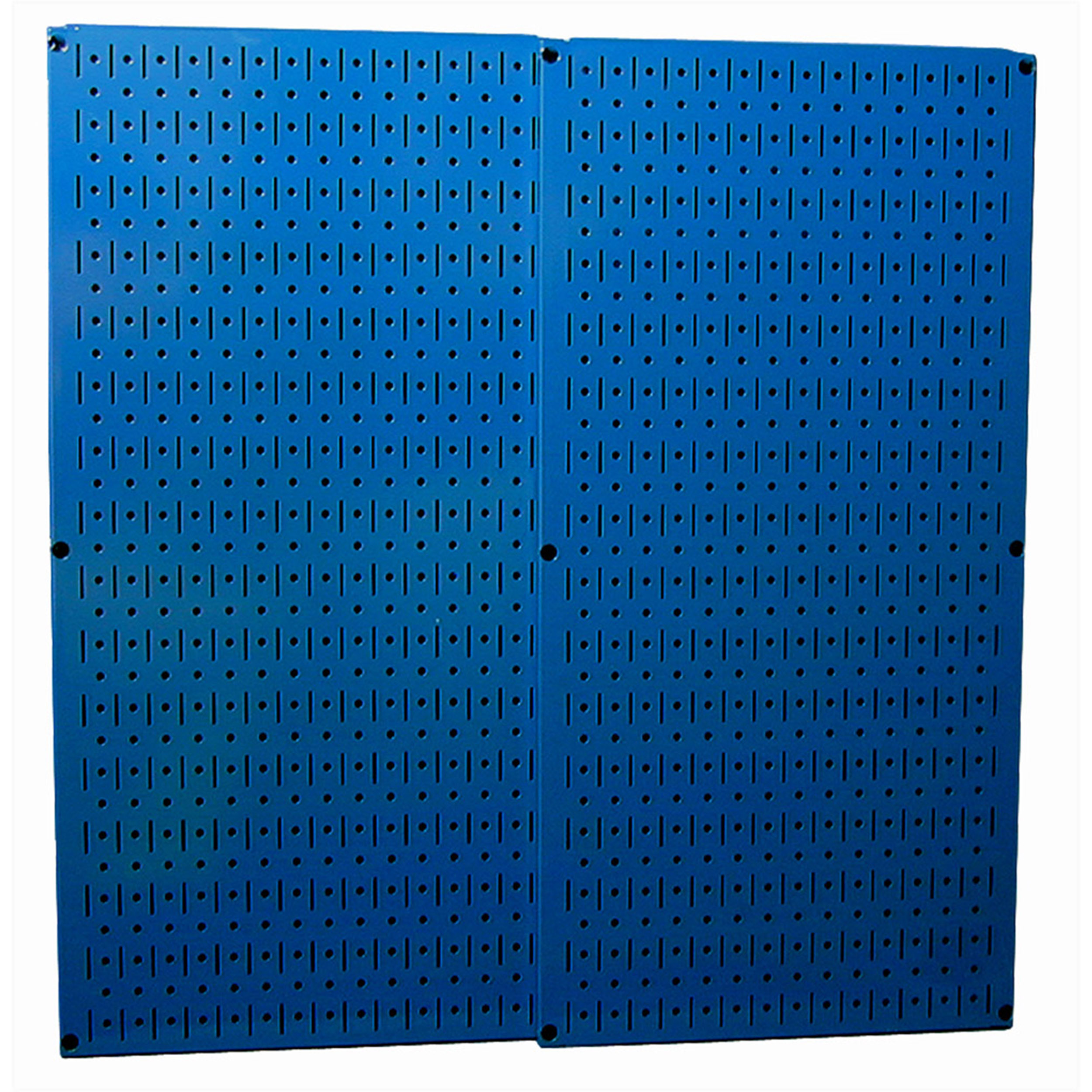 product: Wall Control Storage Systems Blue Metal Pegboard Pack - Two Pegboard Tool Boards shown