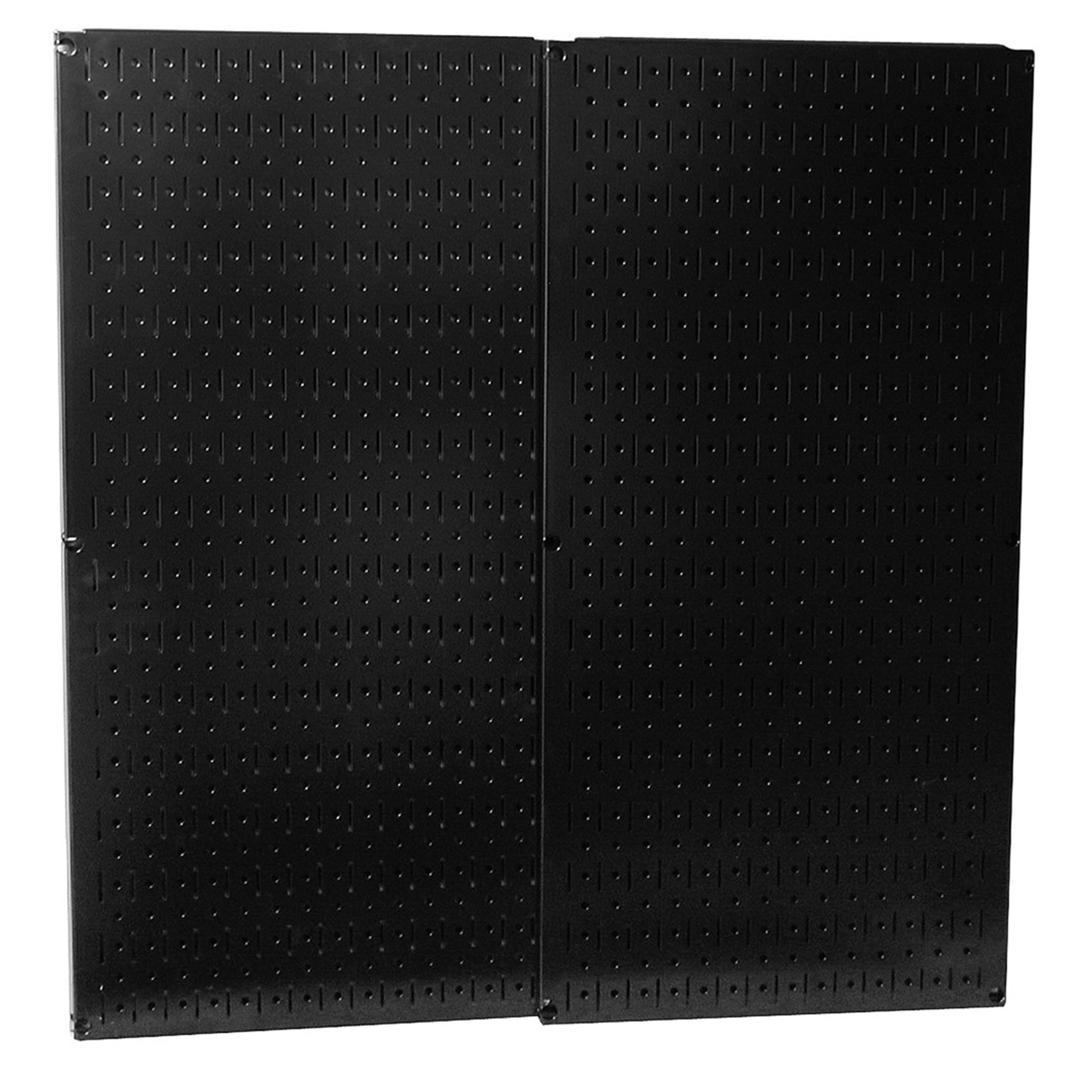 product: Wall Control Storage Systems Black Metal Pegboard Pack - Two Pegboard Tool Boards shown