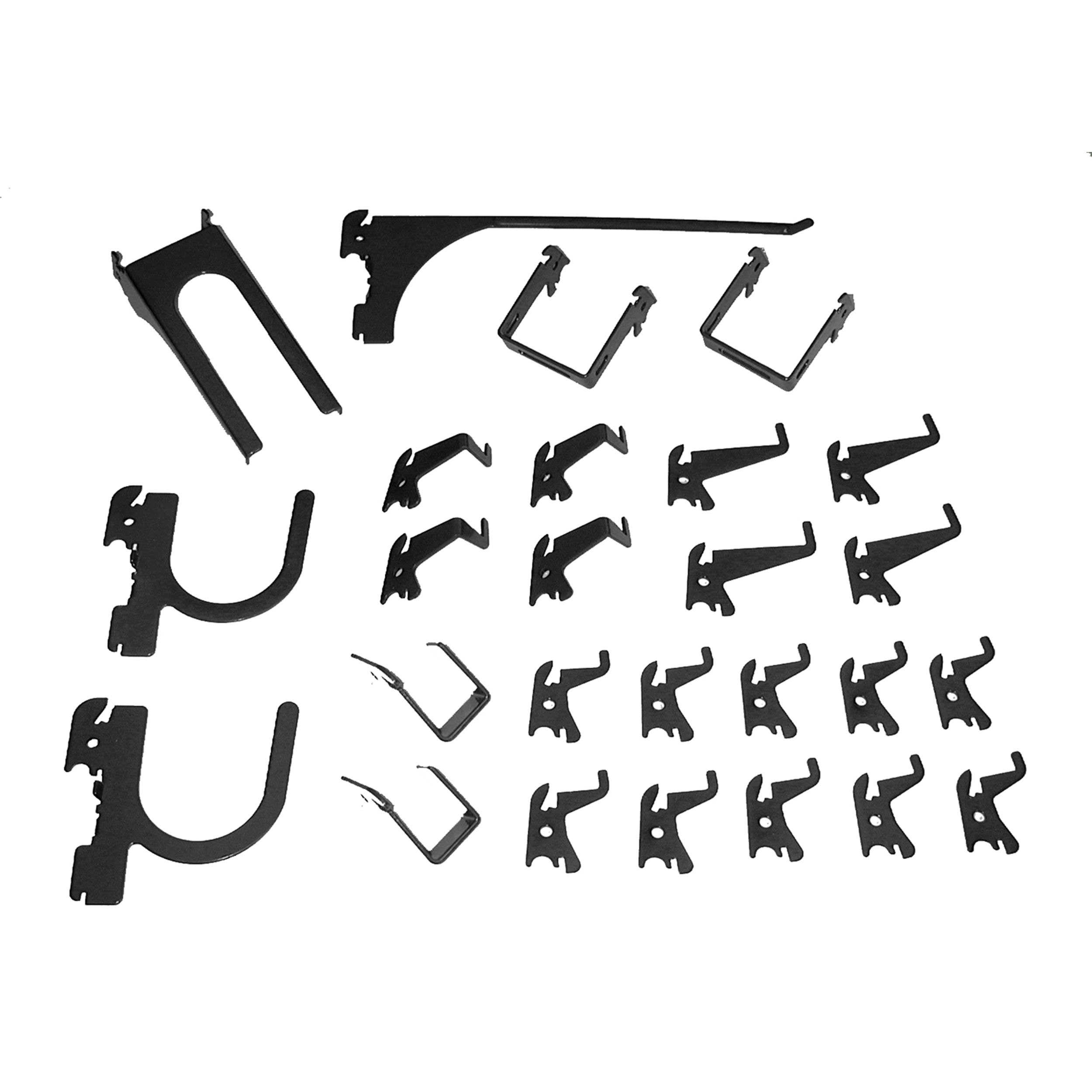product: Wall Control Storage Systems Slotted Metal Pegboard Hook Kit - Black Toolboard Hooks shown