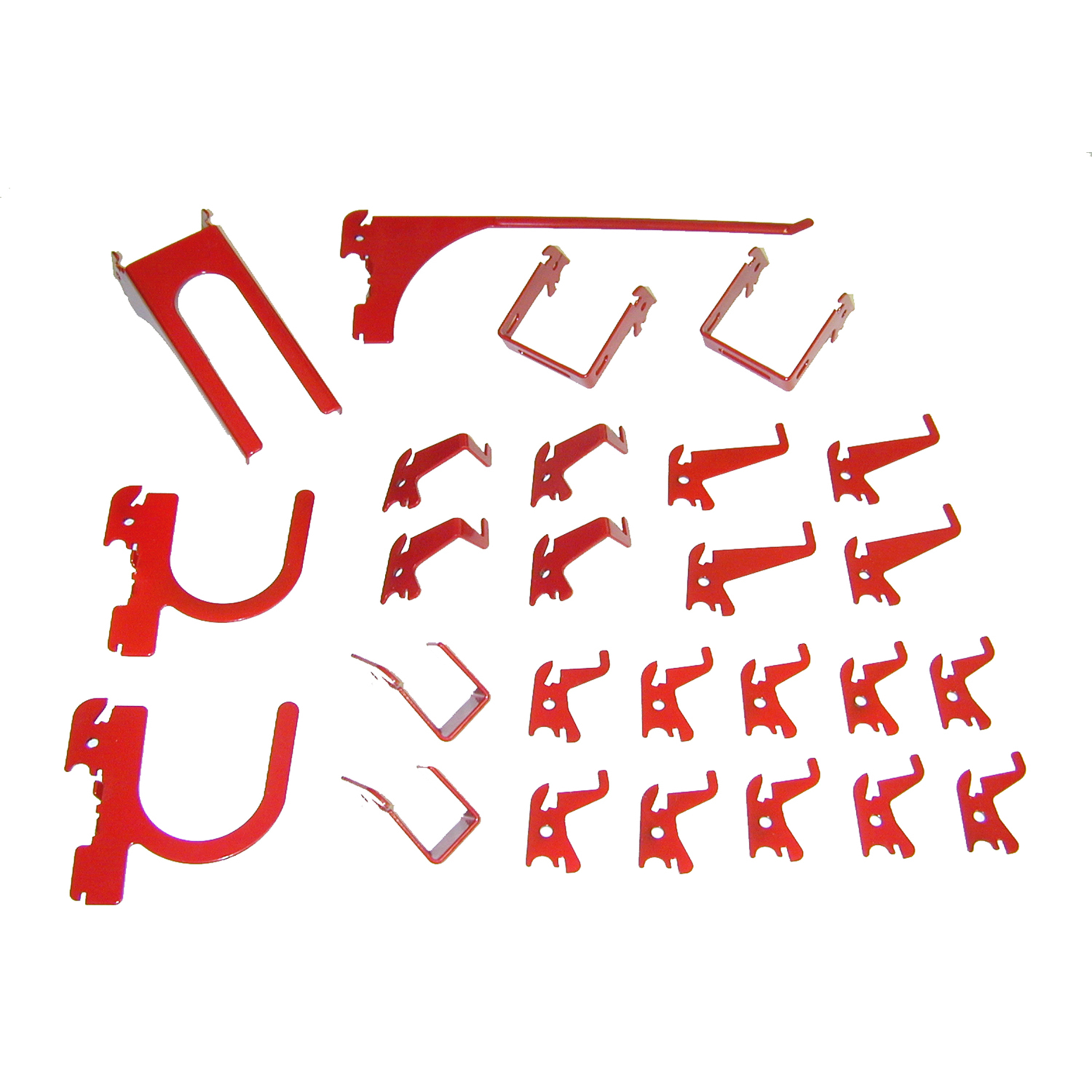 Slotted Metal Pegboard Hook Kit - Red Toolboard Hooks