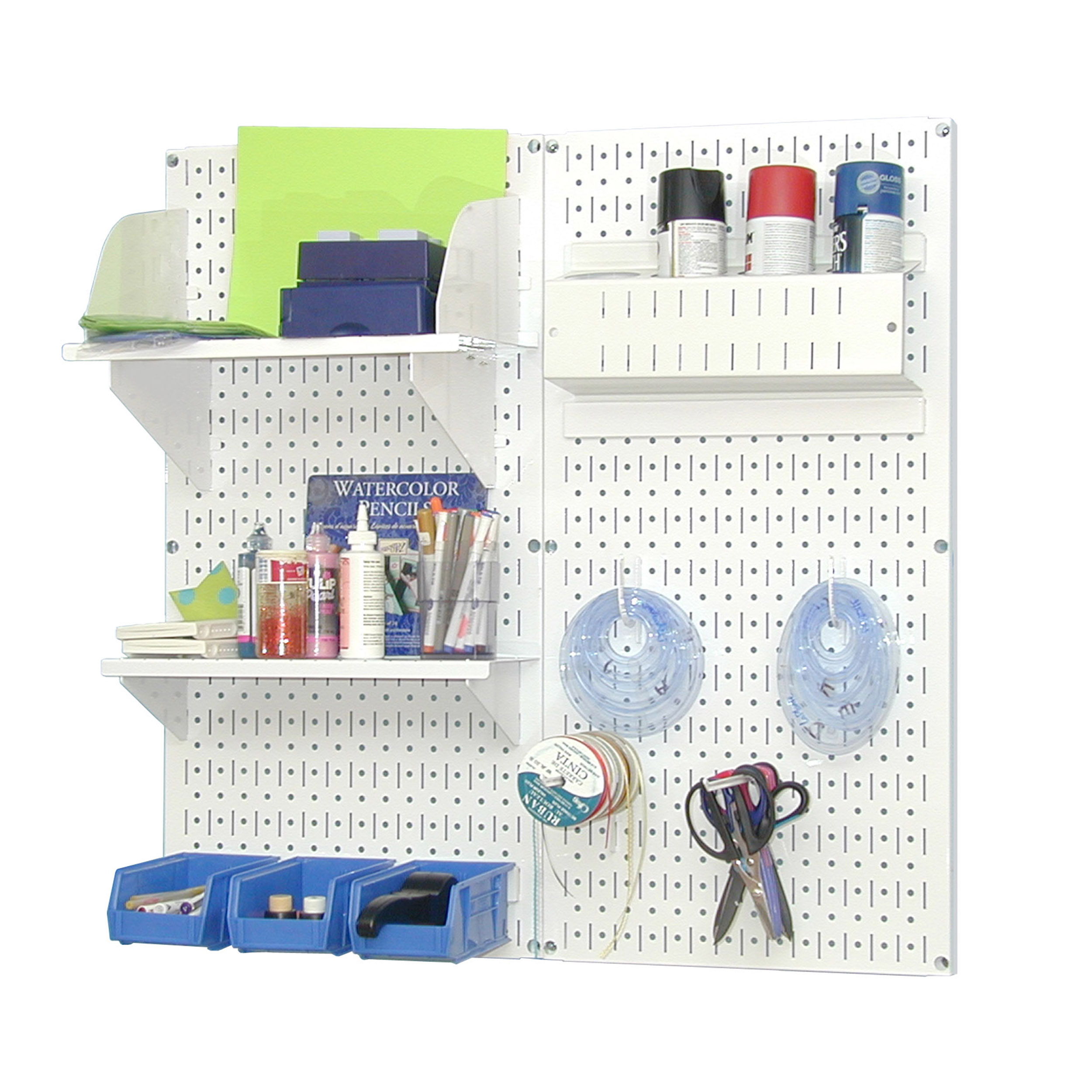 Pegboard Hobby Craft Pegboard Organizer Storage Kit With White Pegboard And White Accessories